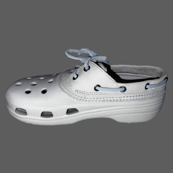 Crocs Islander Men 6 Women’s 8 Pit Crew Sport Leather Croslite Boat Shoes Clog - Picture 6 of 7